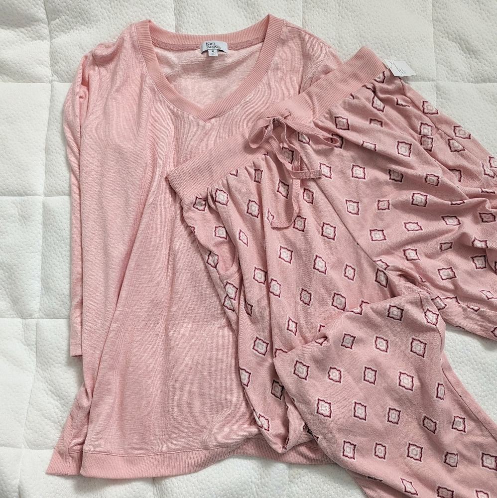 NWT Kim Rogers Super Soft Pink Pajama Set Size Medium